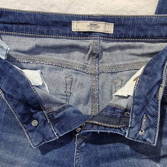 MAVI Uptown Martha Denim Jeans Medium Wash Zip Ankle Stud Accents Size 28 - Picture 8 of 16